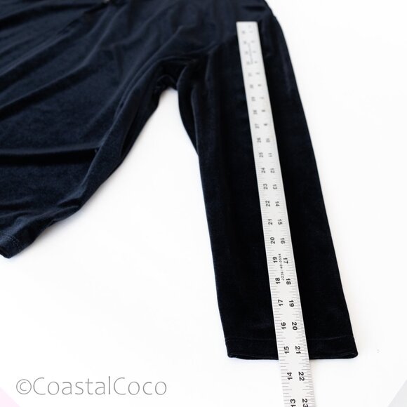 Vintage Notations Black Velvet Twin Top XL Retro Gothic Witchy Vampy Office - Picture 12 of 12